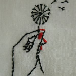 Hand with Dandelion Embroidery Pattern PDF instant download