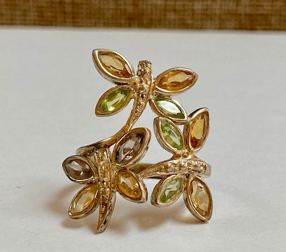 Vintage 925 Solid  Sterling Silver Multi-Stone Bu… - image 4