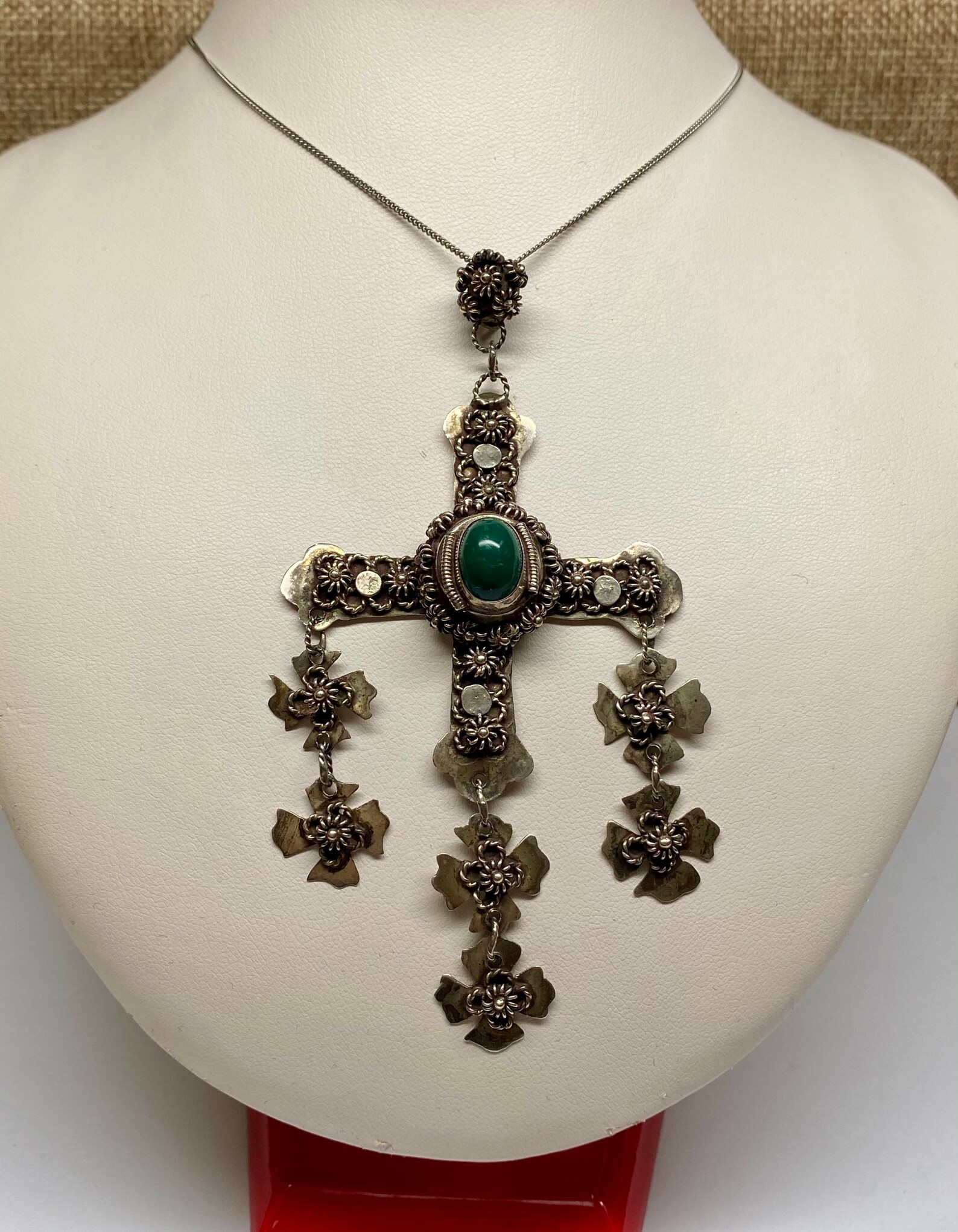 Antique Taxco Mexico 925 Sterling Silver Wedding Yalalag Cross Pendant ...