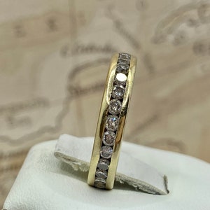 14K  Yellow Gold Channel Set Diamond Eternity Ring/Band
