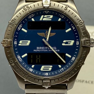 Vintage Breitling Aerospace Ref. E65062 Titanium Quartz Navy Blue Dial Watch image 3