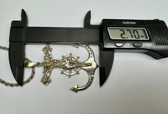 Sterling Silver Anchor Cross Pendant Necklace: It… - image 5