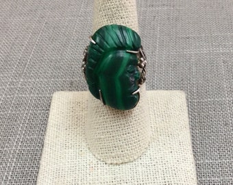 Bague FB en argent 925 & Malachite – Prix à l’unité – FRANCEPIERRE
