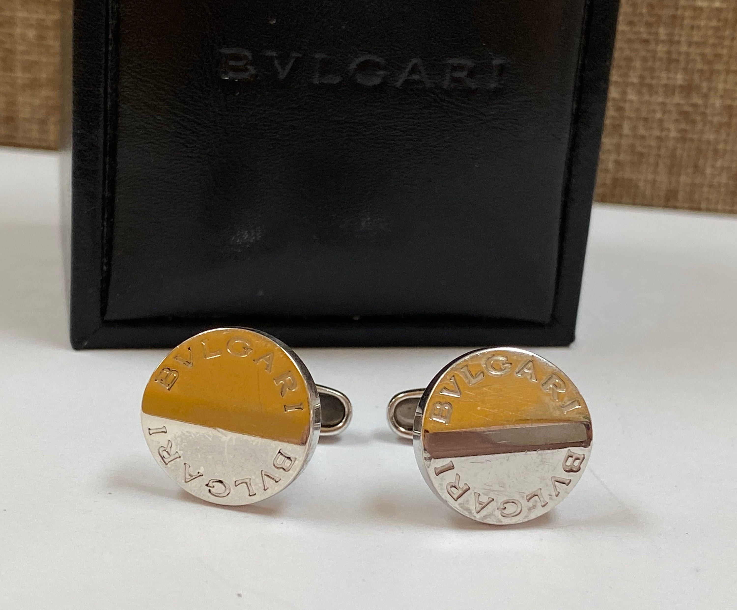 Bvlgari Italy Bvlgari Vintage Cufflinks .925 Solid Sterling Etsy