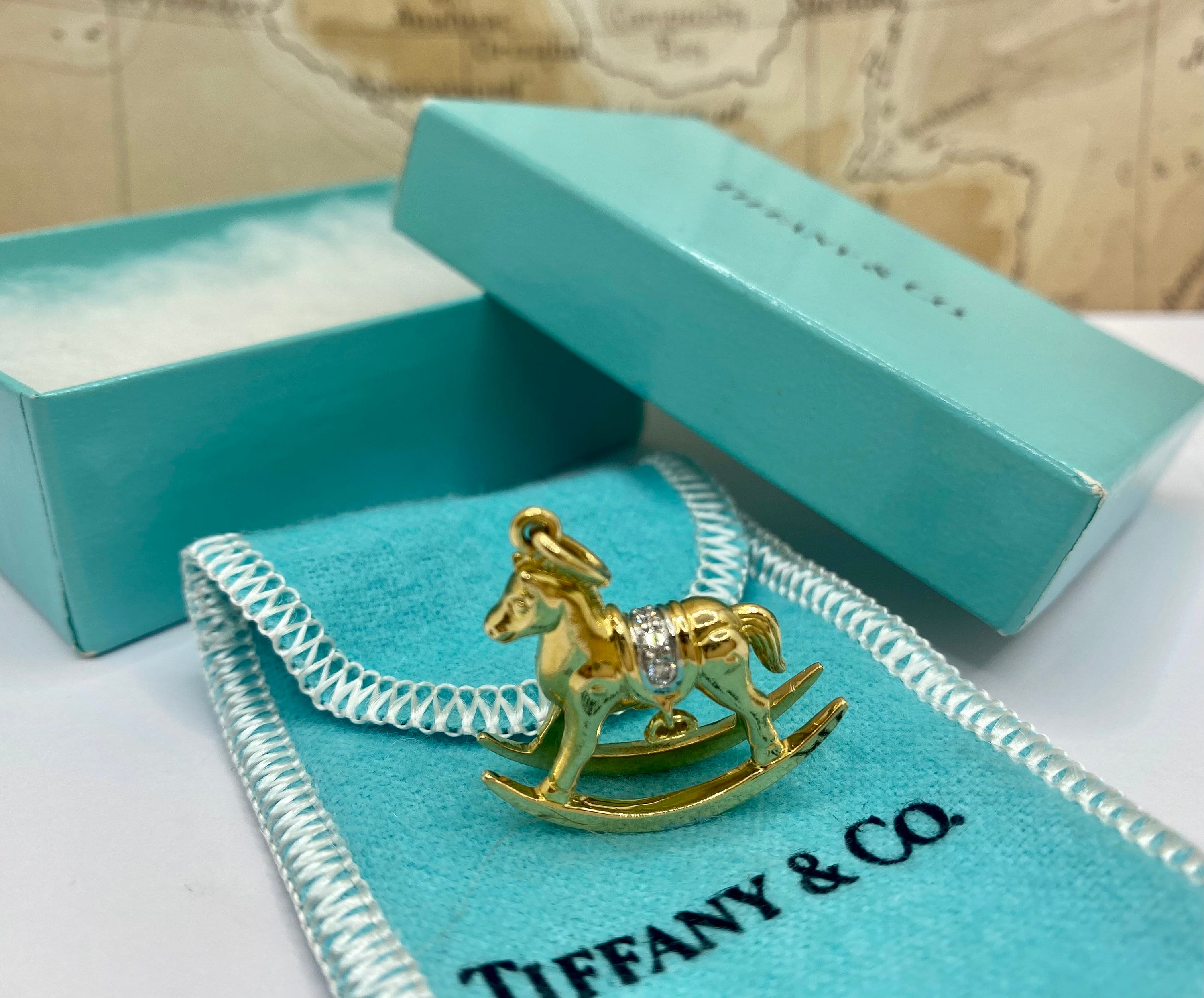 Vintage Tiffany Co. 18K Gold and Platinum With Diamond Saddle