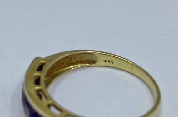 Solid 14K Solid Yellow Gold Amethyst  Ring/Band !… - image 8