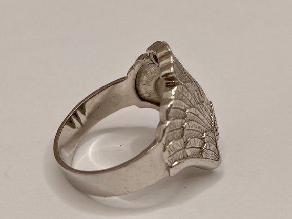 925 Solid Sterling Silver Eagle Men’s  Ring  !!! … - image 7