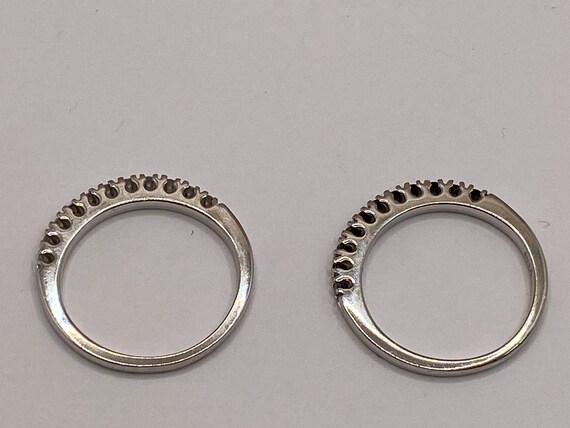 14K Solid White Gold Stackable  Band/Ring With Bl… - image 9