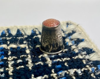 Antique BH 830 Silver  Red Top Finger Thimble For Sewing !!!!