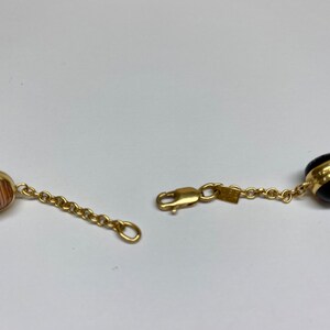 14K Yellow Gold Chain And Multi Color Stone Station 24" Necklace image 7