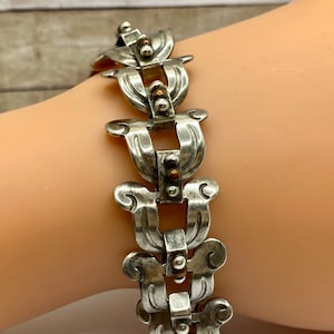 Vintage Mexico Signed  Antonio Pineda 980 Silver/Copper Link Bracelet