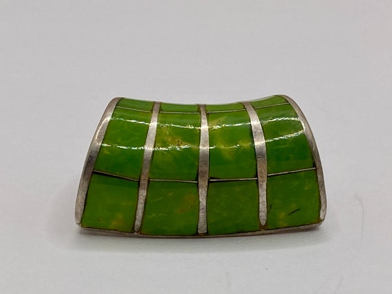 Vintage R.L. 925 Sterling Silver And Green Semi P… - image 5