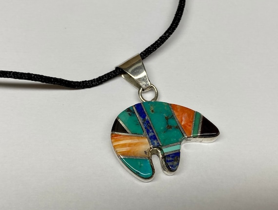 Rare Vintage Native American Zuni Blue Gem Turquoise Coral Lapis Sterling Silver Cross Pendant Rare Vintage Native American Zuni Blue Gem Turquoise Coral Lapis Sterling Silver Cross Pendant