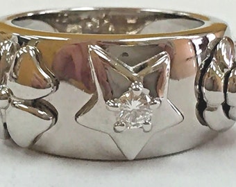 Chanel Camelia Solid 18K White Gold And Diamond Ring!!!!