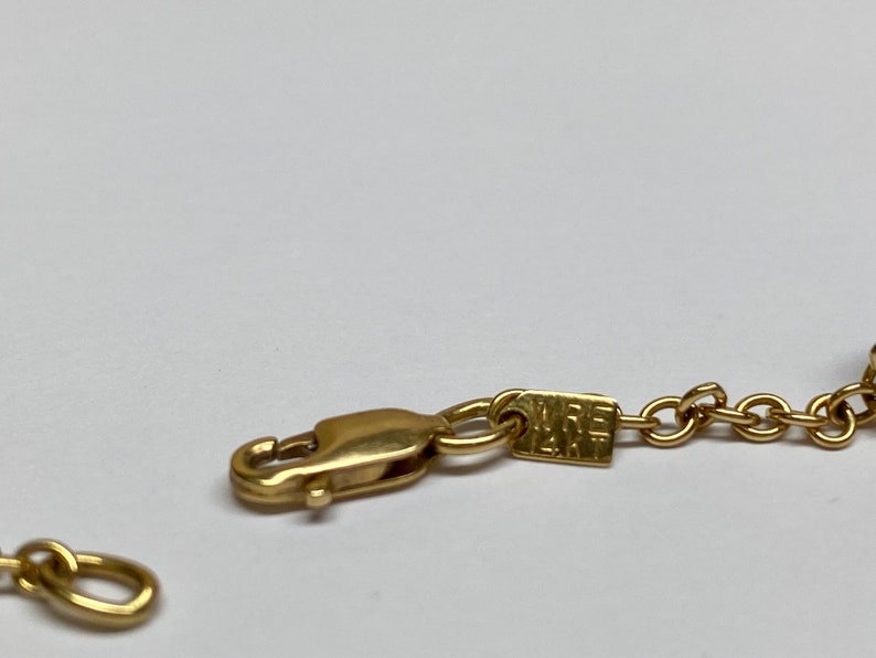 14K Yellow Gold Chain And Multi Color Stone Station 24" Necklace image 8