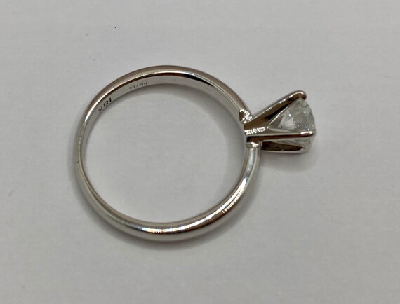18K Solid White Solid Gold  Solitaire Round Brill… - image 7