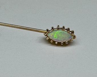 Beautiful Vintage 14K Yellow Gold And Opal Stick Pin !!