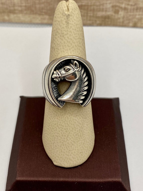 Vintage 925 Sterling Silver  Horse Shoe Men's Ring