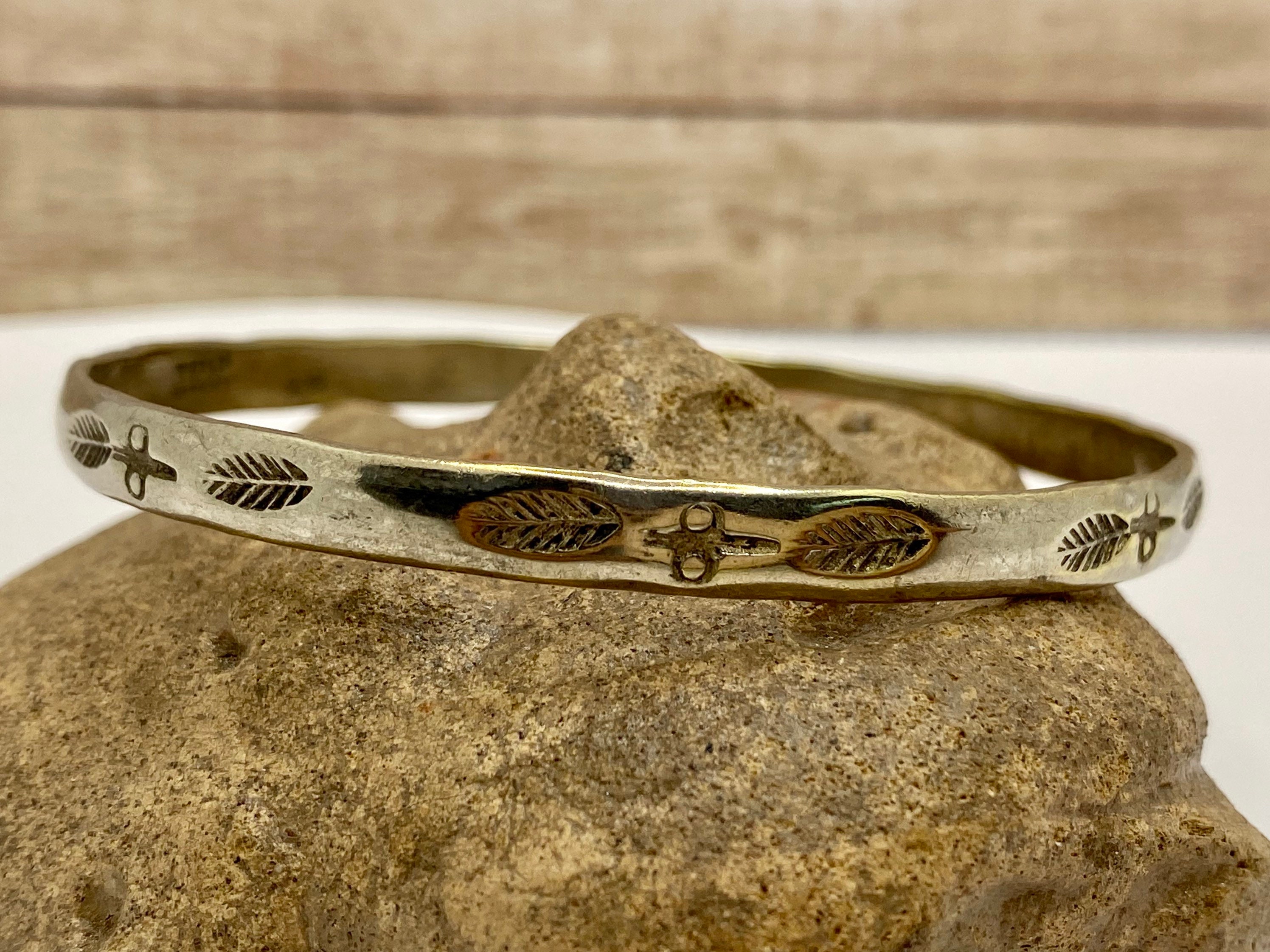 ヴィンテージ JSF Taxco メキシコ スターリング シルバー バングル