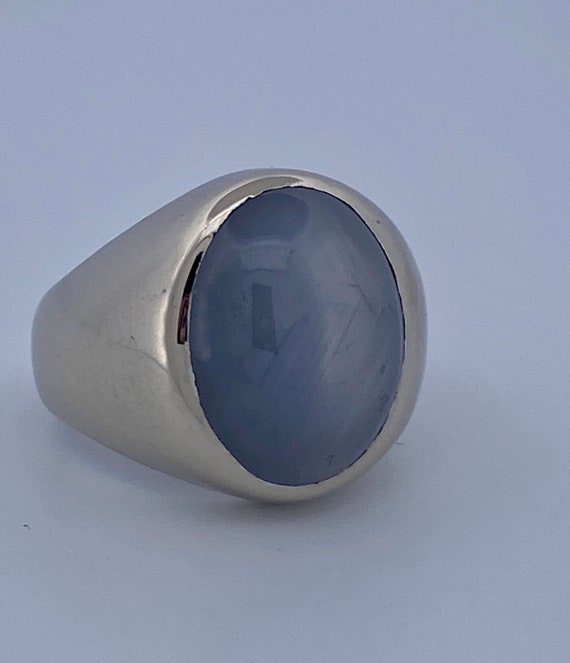 14K White Gold Star Sapphire Ring - Size 6 3/4 - image 3