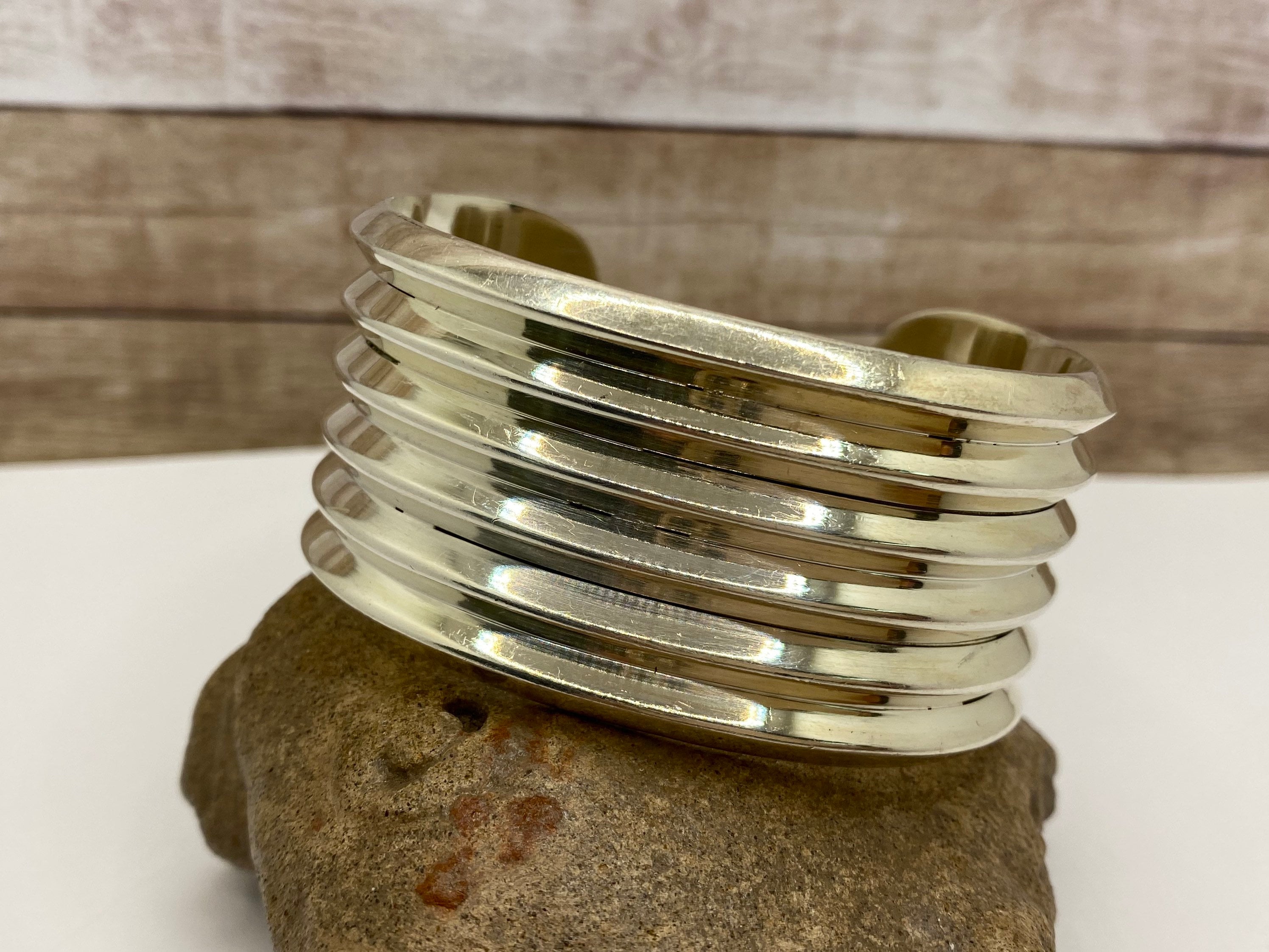 Heavy Vintage Taxco 925 Solid Silver TA-08 Mexico Cuff Bracelet