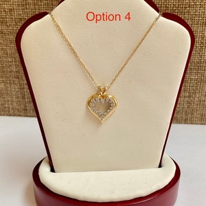 Beautiful 14K Solid Gold And Variety Heart Diamond Pendant Necklace!!!!