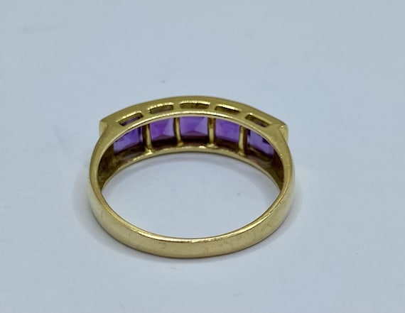 Solid 14K Solid Yellow Gold Amethyst  Ring/Band !… - image 9