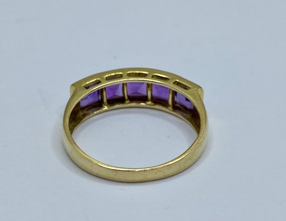 Solid 14K Solid Yellow Gold Amethyst  Ring/Band !… - image 9