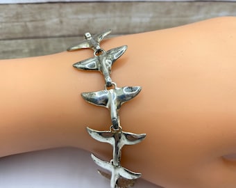 Vintage PREMEX  925 Sterling Silver Shark Tale Link  Bracelet!!!!!
