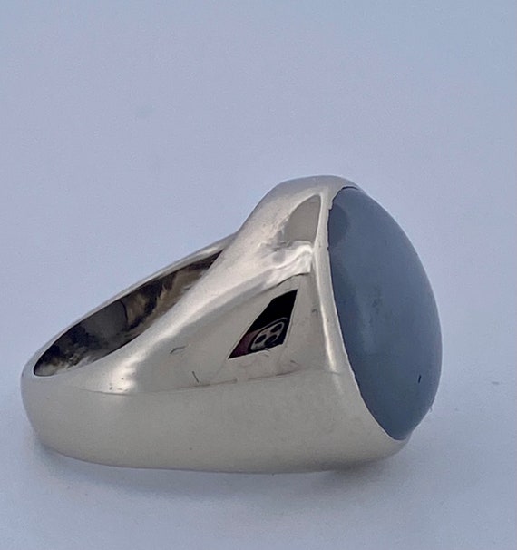 14K White Gold Star Sapphire Ring - Size 6 3/4 - image 8