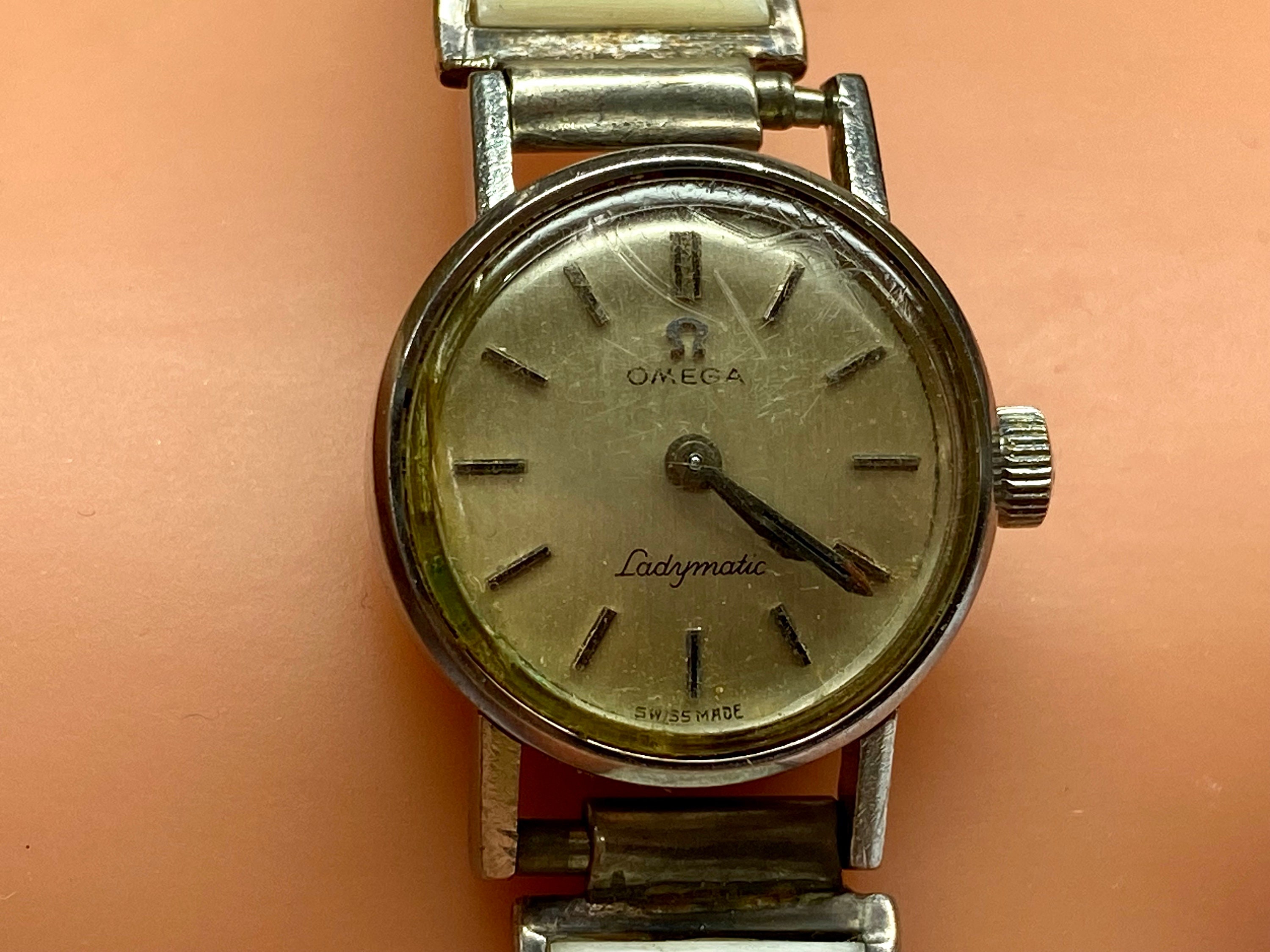 Vintage 1950 s OMEGA Seamaster Ladymatic Woman s Watch With Blue Turquoise and Mother of Pearl Links Etsy