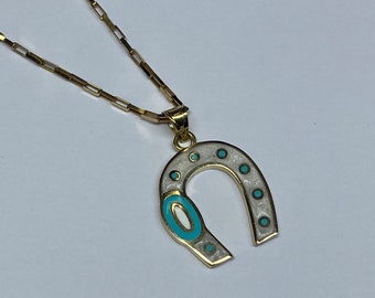 Beautiful 14K Yellow Gold  Shoe Horse Evil Eye Pendant/Charm!!