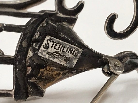 Large Vintage Lang Sterling Silver Hanging Birdho… - image 9
