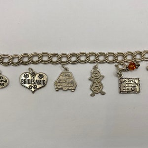 Vintage 925 Sterling Zilver Variëteit Charms! Hart Bruidsmeisje, Net Getrouwd, Made Of Honor, Het is een jongen, Geboorteakte, Baby Melk Fles!