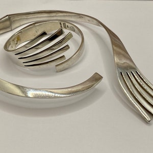 Vintage Talleres De Los Ballesteros TaxCo 925 Sterling Silver  Collar Necklace  And Bracelet Set!!