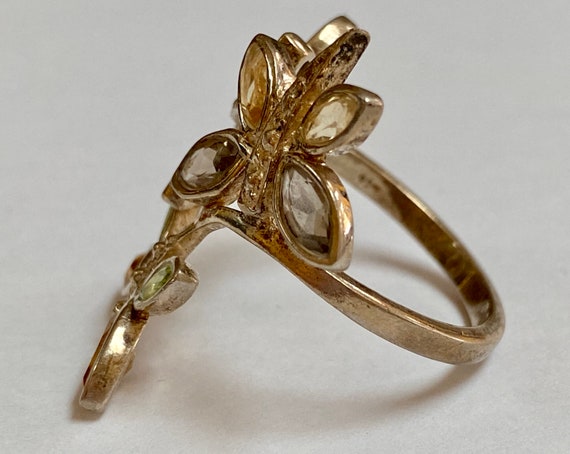 Vintage 925 Solid  Sterling Silver Multi-Stone Bu… - image 6