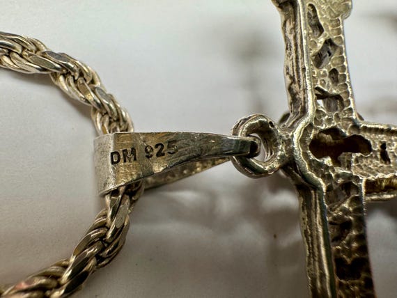 Sterling Silver Anchor Cross Pendant Necklace: It… - image 9