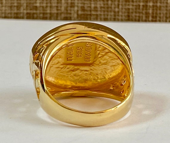 Gold Plated 925 Sterling Silver Italy ITAOR Basket Weave Ring