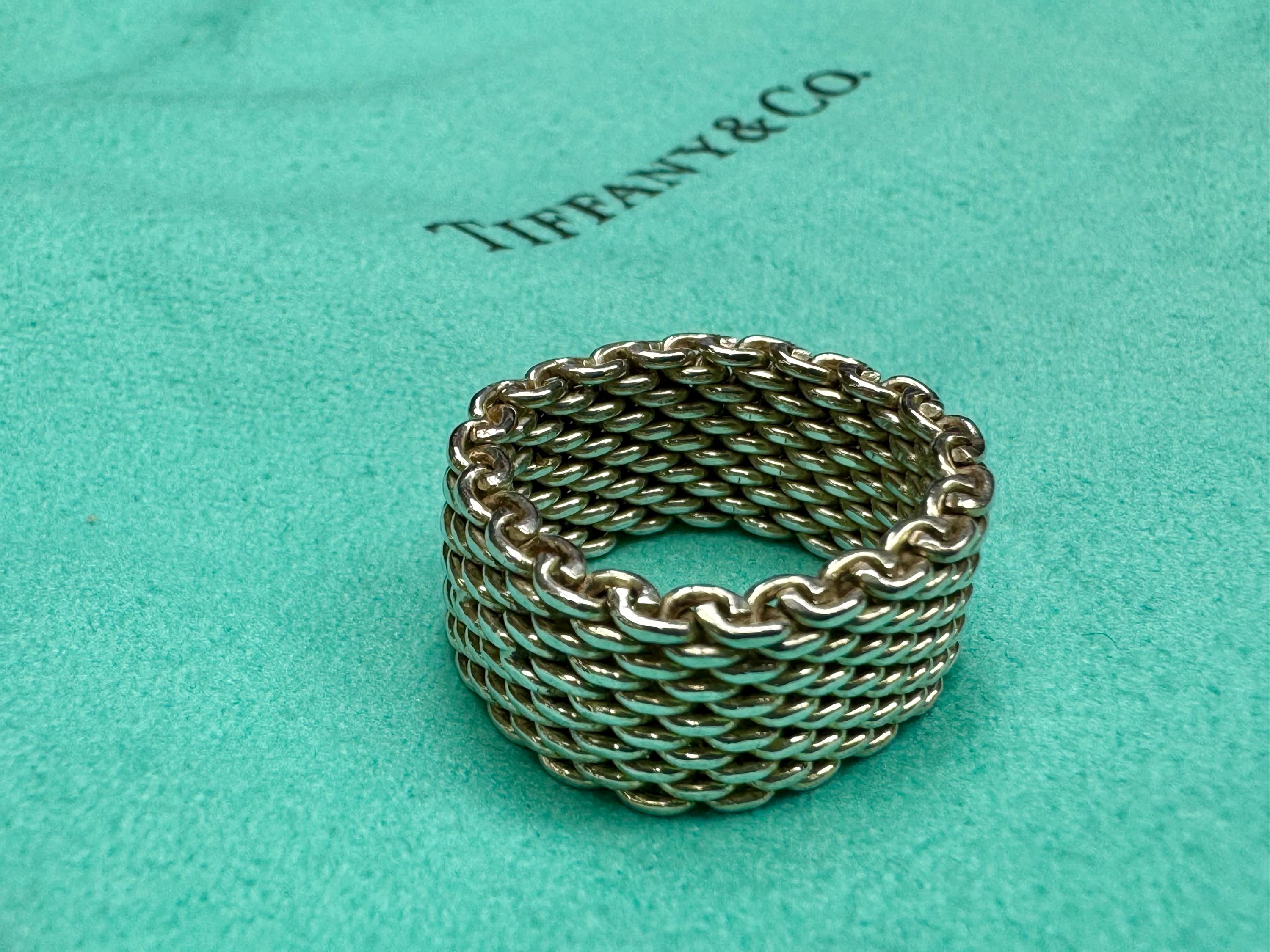 Authentic Tiffany & Co. Somerset Mesh 925 Sterling Silver Band