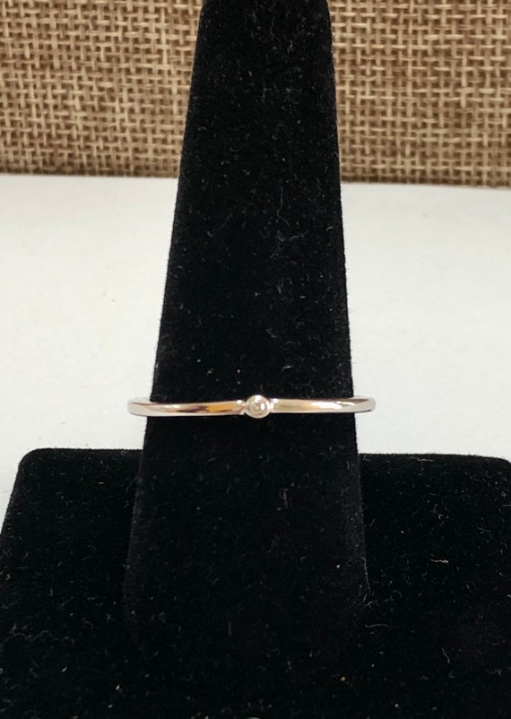 Vintage 925 Sterling Silver CZ Stackable Ring!