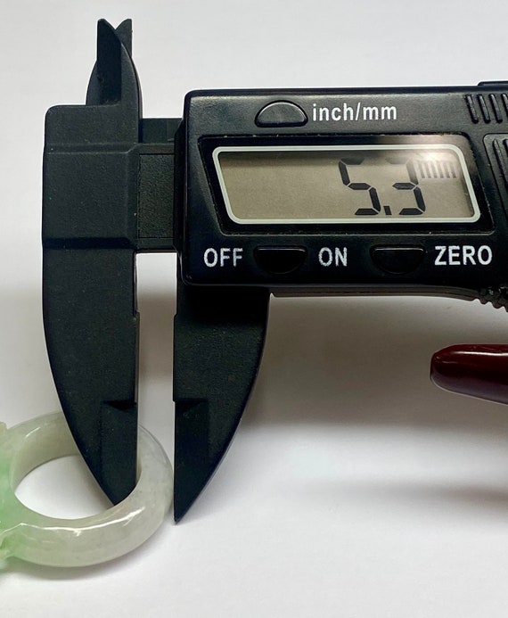 Hand Carved Jadeite Jade Dragon Ring - Size 8 1/2 - image 8