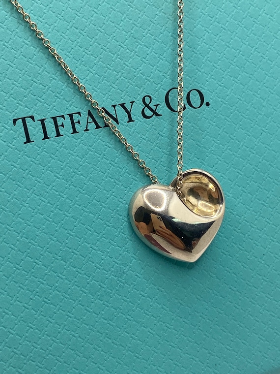 Authentic Tiffany & Co. 925 Sterling Silver Puffe… - image 1