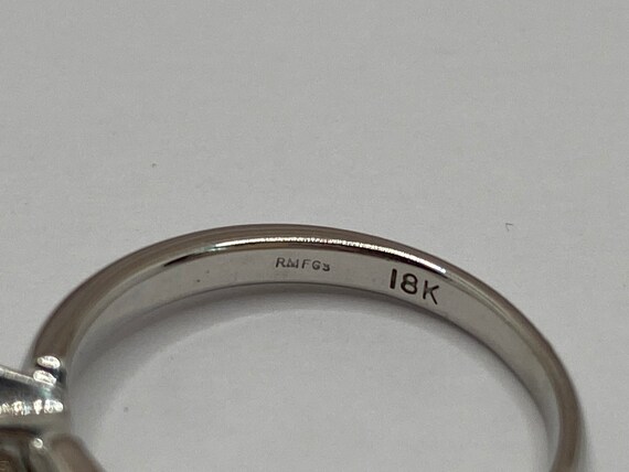 18K Solid White Solid Gold  Solitaire Round Brill… - image 9