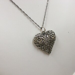 Vintage 925 Sterling Silber Halskette mit Herz Anhänger !!  Kostenloser US Versand!!!