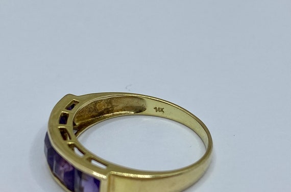Solid 14K Solid Yellow Gold Amethyst  Ring/Band !… - image 7
