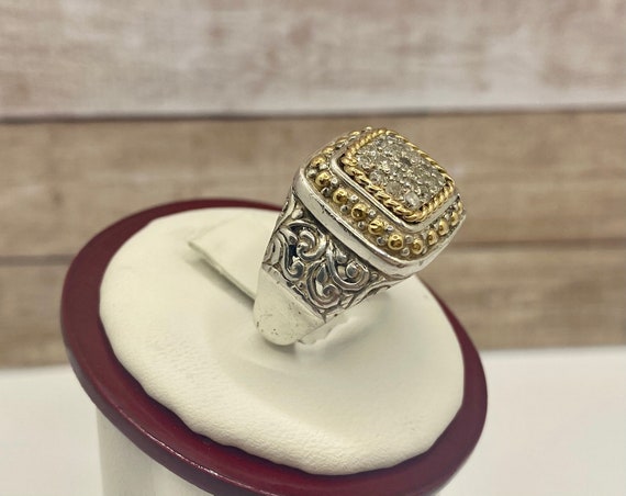 Vintage BJC Samuel Benham 18K Yellow Gold and 925 Sterling Vintage BJC Samuel Benham 18K Yellow Gold and 925 Sterling
