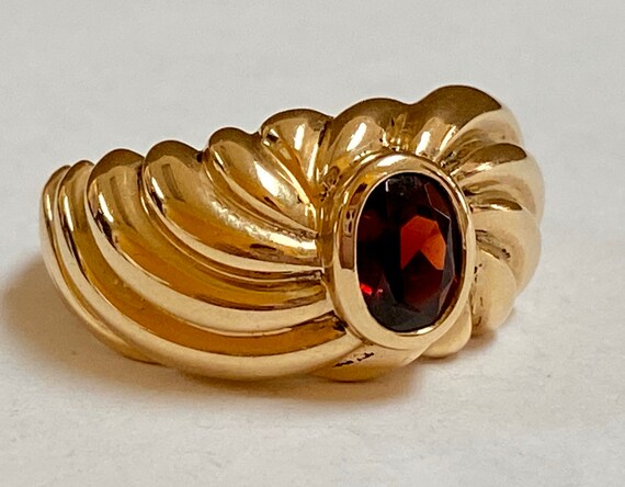 14K Yellow Gold Ruby Ring - Size 7 - image 5