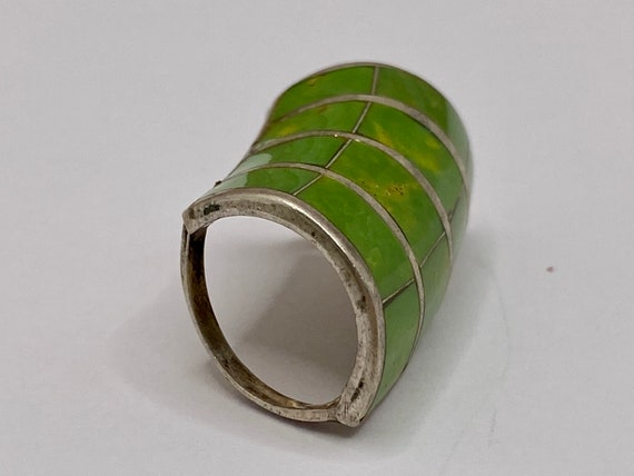 Vintage R.L. 925 Sterling Silver And Green Semi P… - image 4