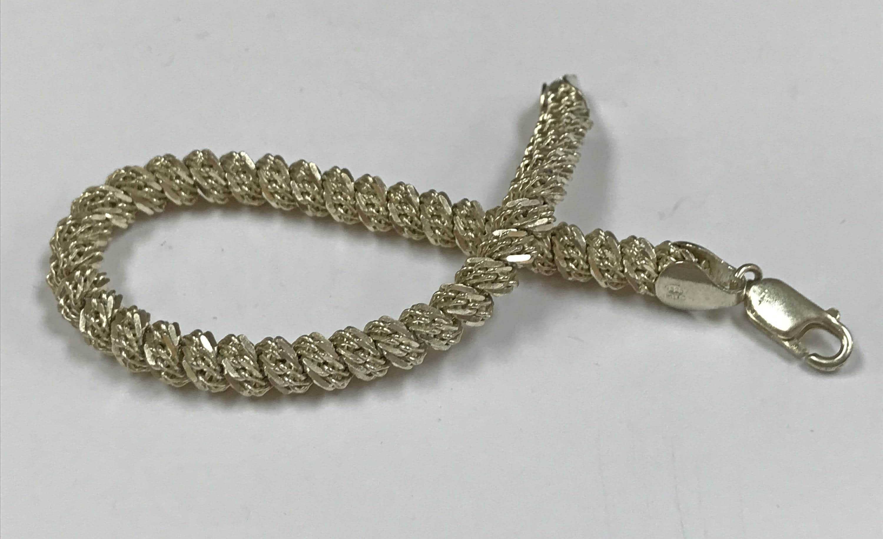 Solid 925 Sterlng Silver Twisted Chain Women