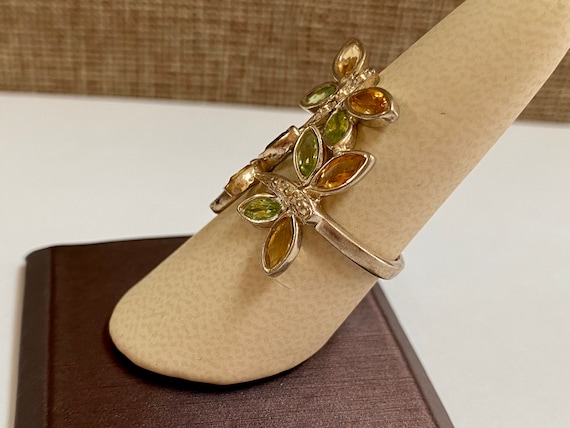 Vintage 925 Solid  Sterling Silver Multi-Stone Bu… - image 3